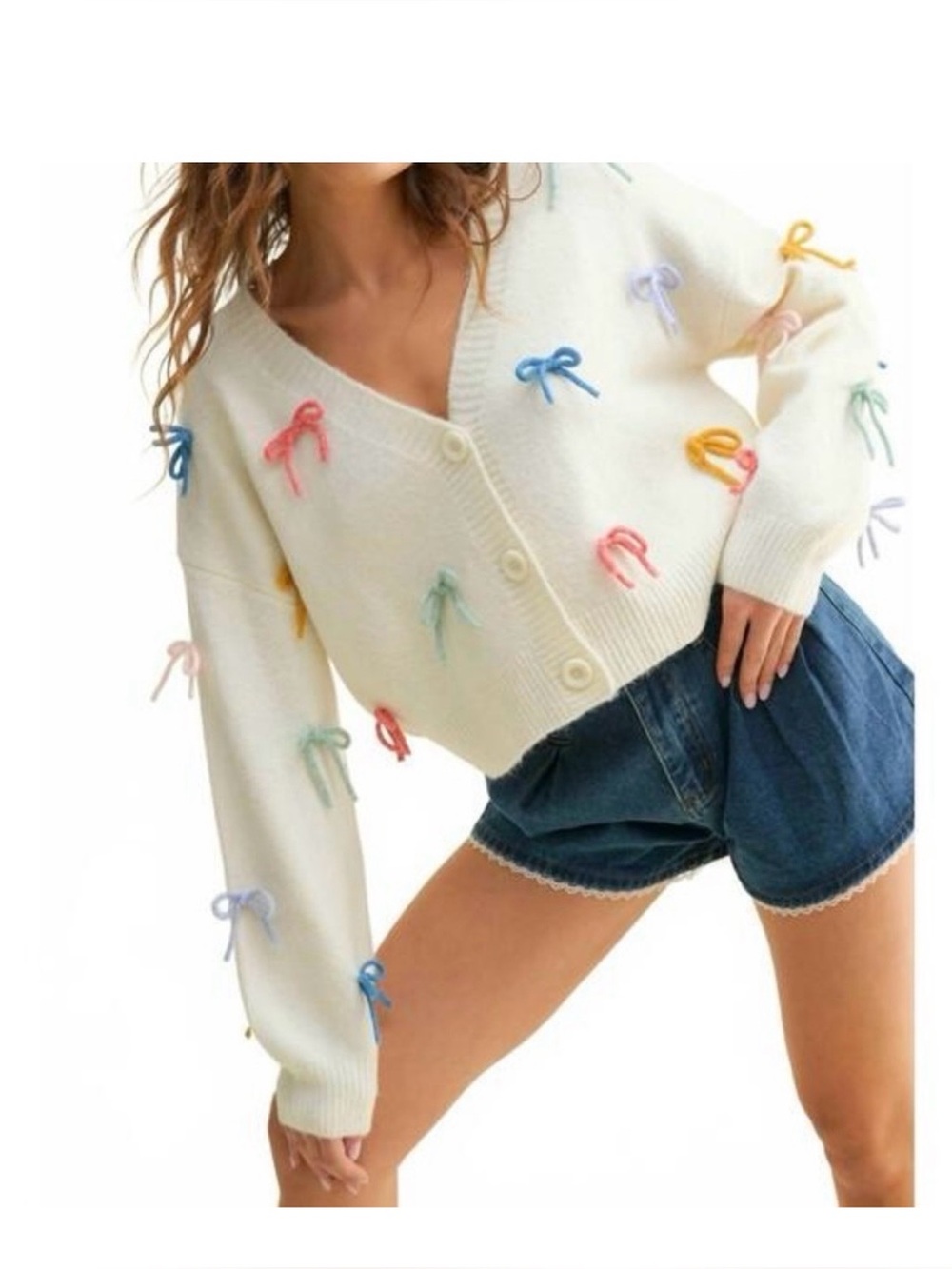 NWT Anthropologie Luna Ivy Bow Cardigan Size Medium